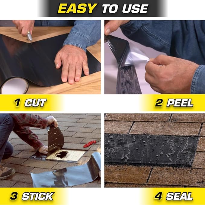 Flex Tape, MAX, Original Thick Flexible Rubberized Waterproof Tape - Seal and Patch Leaks, Works Underwater, Indoor Outdoor - Home RV Roof and Pool Repairs, Black, 4 in x 25 ft, Pack of 1