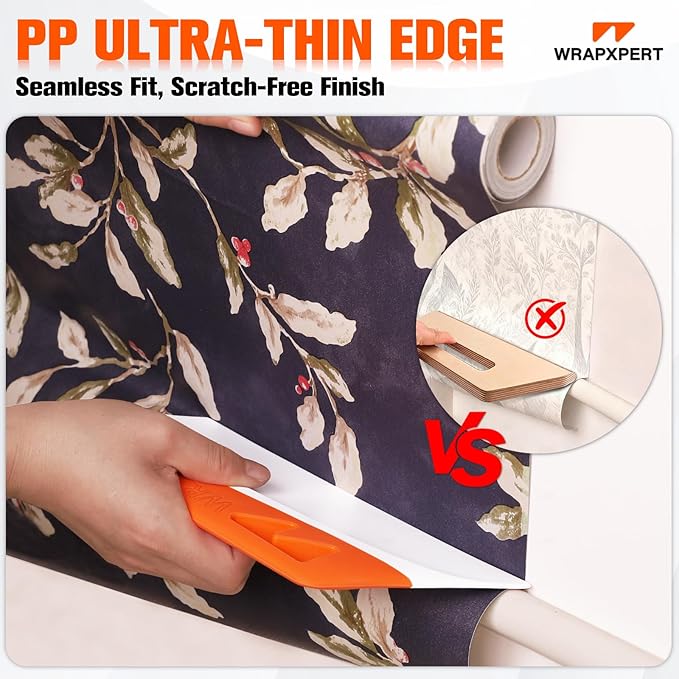 WRAPXPERT Wallpaper Smoothing Tool, Wallpaper Squeegee for Peel and Stick, 7.87 Inch Smoothing Squeegee Smoother for Wall Paper Applying, Adhesive Contact Paper, Backsplash, Window Film Installation