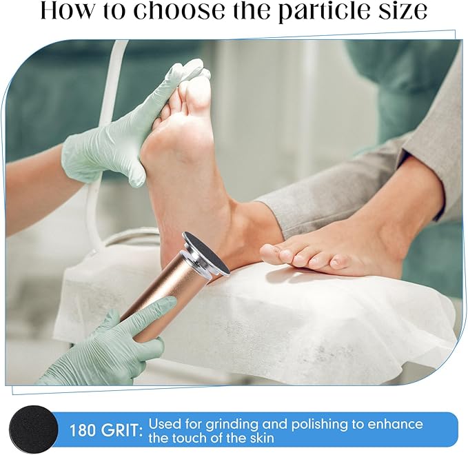 Gisafai 250 Pcs 180 Grit Sanding Replacement Pad Bulk Sandpaper Disk for Electric Foot File Callus Remover Tool Black Foot File Disc for Men Women Heels Dead Cracked Skin Dry Dead Skin Removal