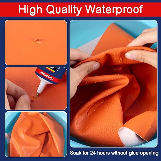 Leather Glue, Special Fabric Adhesive Permanent Clear Washable for BondingLeather and Different Materials (Leather Glue, 60 ML * 2 Pack)