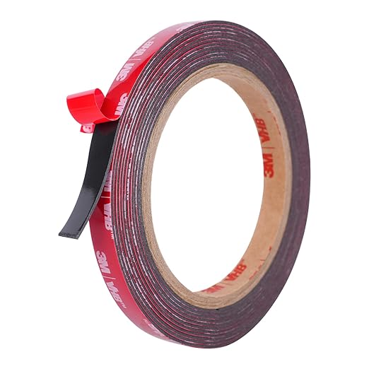 Double Sided Tape Heavy Duty, Waterproof Mounting Foam Tape, 9.9ft Length, 0.4in Width, High Temperature Resistant Adhesive Tape for Car, LED Strip Light, Office Decor, Uses VHB 5952 Raw Material