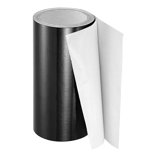 PATIKIL Awning Repair Tape 8" x 26ft Waterproof Canvas Tape High Adhesive Tear Repair Patch Kit for PVC Tarpaulin Tent Awning Fabric RV Sail Boat Cover, Black