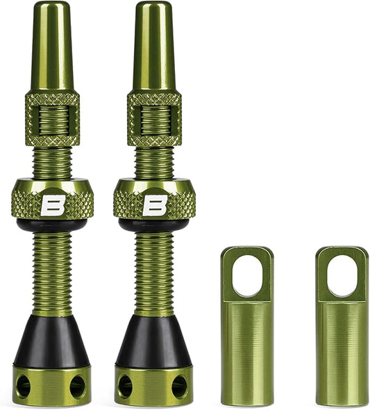 BWSHLF Tubeless Presta Valve Stem 40/44/55/60/65/80/100 mm, Super Light Alloy Presta Valve Stem Kit with Valve Core Remover Tool and Valve Stem Caps - Multiple Color and Size Options(Pair)