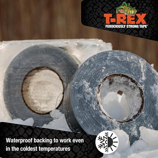 T-REX Tape Heavy Duty Duct Tape with UV Resistant & Waterproof Backing for Ferociously Strong Repairs, 1.88" x 30 yd, Gunmetal Gray, 1 Roll (Pack of 6)