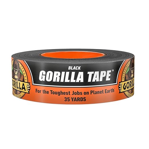 Gorilla Duct Tape, Black Tape, 1.88" x 35 yd (Pack of 1) - Heavy Duty and Weather Resistant for Indoor or Outdoor