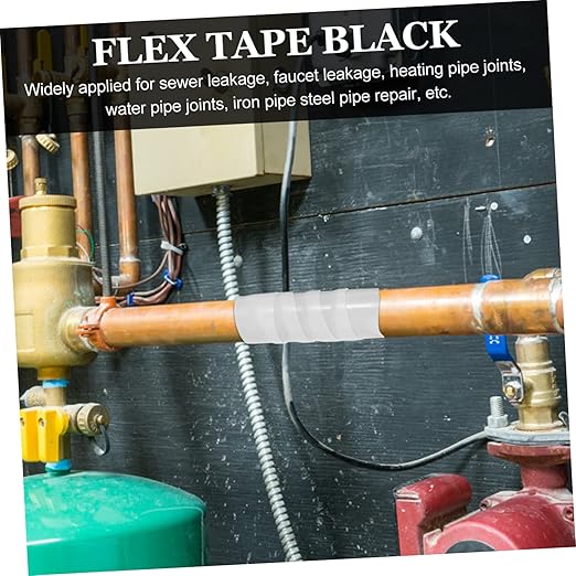 TEHAUX 4pcs Flex Rubberized Sealing Tape Self-Adhesive Leak Repair for Plumbing Outdoor Use and Pipe Fixes
