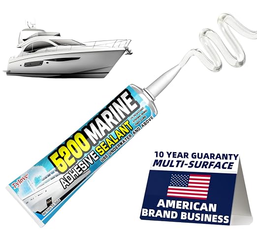[Clear] 5200 Marine Adhesive Sealant Fast Cure – Waterproof Permanent Bond for Boats, RVs, Ponds, Above & Below Waterline, 3 oz