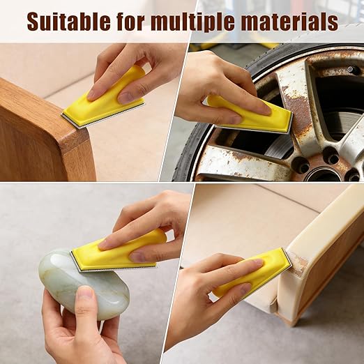 ZEHIQ 130PCS Mini Detail Sanding Kit 60-10000 Grit, Wet/Dry Hook-and-Loop Silicon Carbide Sandpaper with 3.5"x1" Ergonomic PU Sanding Block for DIY Wood Metal Furniture Polishing