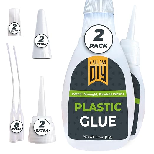 Plastic Glue for Models, Miniatures, Legos, PLA & 3D Printing Repair – Fast Setting Heavy Duty Strong Super Glue for Plastic 20g (2 Pack)