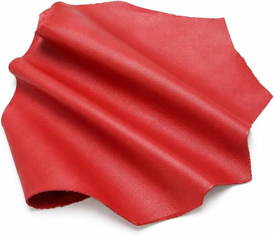 Reed Leather Hides - Cow Leather for Arts and Crafts (8 inches X 11 Inches, Red)