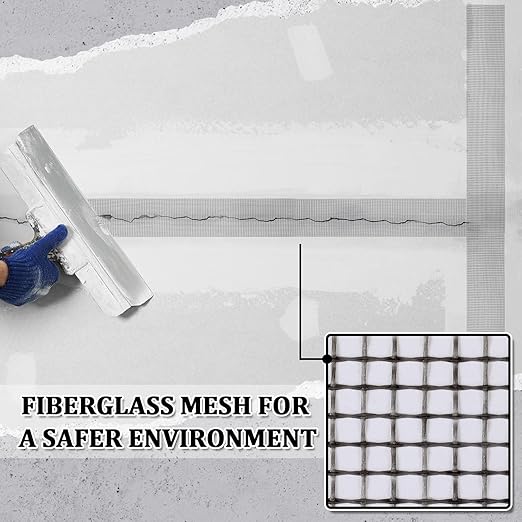 350 ft x 2 Inch Cement Board Joint Tape Self Adhesive Durable Gray Fiberglass Mesh Drywall Mesh Repair Tape for Cement Board Joints Repairing, Sealing and Strengthening