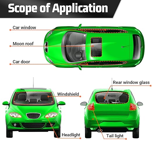 Butyl Sealant Tape 1PCS Butyl Rubber Tape for Installing Car Part, Windows, Doors and Windshield, Black, Waterproof