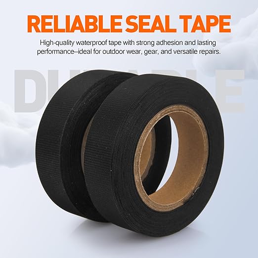 TPU Seam Sealing Tape – Waterproof Heat-Seal Fabric Repair Tape for Tents, Outdoor Gear, and Apparel, 0.79 in x 10.94 yd, Black