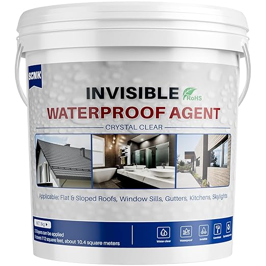 Transparent Waterproof Adhesive 8000g, Invisible Waterproof Agent Repair Leaks for Roofs, Gutters, Walls, Foundations; Indoor and Outdoor Water Proof Sealant Coating
