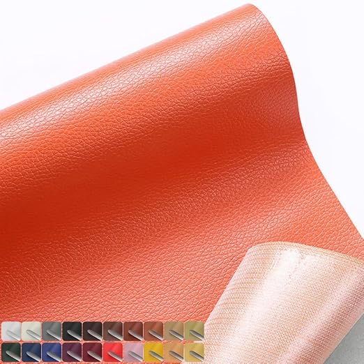 16 X 40 inch Self Adhesive Leather Repair Patch, Orange Leather Repair Tape for Furniture, Adhesive Leather Patch for Car Seat Repair, Leather Repair Kit for Couch (Orange)