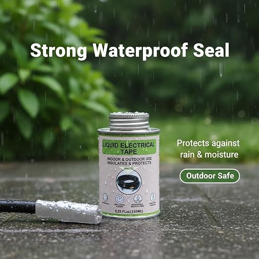 Wire Equipment Repair Liquid Electrical Tape 5.29OZ (150ml) Insulating Glue Quick-Drying Waterproof & High Temperature Resistant Liquid Wire Insulation Rubber with Brush Cap for Wires, Cables