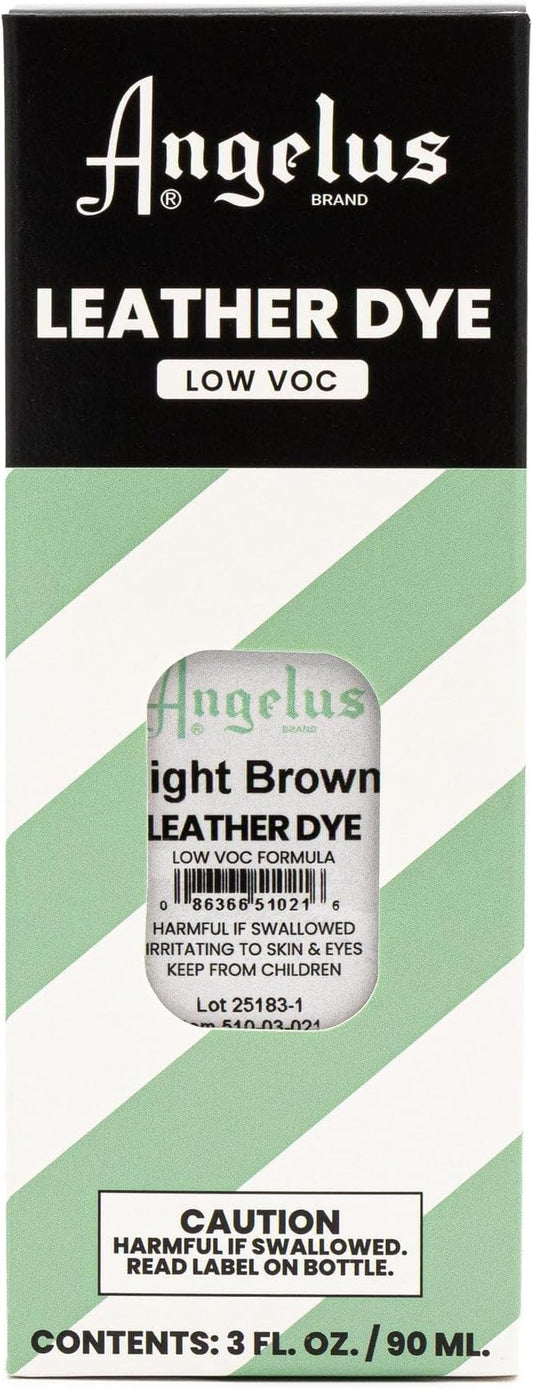 Angelus Leather Dye - Flexible Leather Dye for Shoes, Boots, Bags, Crafts, Furniture, & More 3oz, Dauber Included (Light Brown)