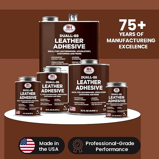 Duall-88 Leather Adhesive, 16 oz. can - Leather Repair Glue, Crafting, DIY, Upholstery, Waterproof, Heat Resistant, Flexible, Long Lasting, High Strength, RH Adhesives