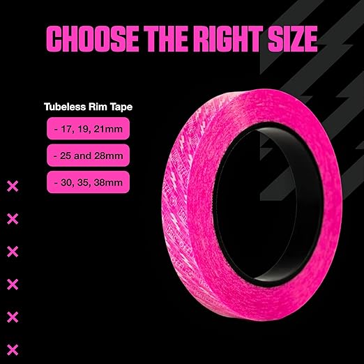 Muc-Off Tubeless Rim Tape, 25mm - Adhesive Bike Tire Liner, Tubeless Tape for MTB/Road/Gravel Bikes - Tubeless Kit Including 10m Roll of Bike Tape
