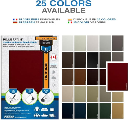 Sofa Leather Repair - 25 Colors Available - Original 5x8 - Red