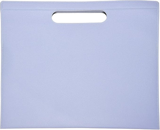 PATIKIL Leather Folder, 13.3x12.6 Magnetic Leather Document Holder File Folder PU Pouch Bag Portfolio File Organizer Handbag Personal Envelope Waterproof for Traveling Men Gift, Purple
