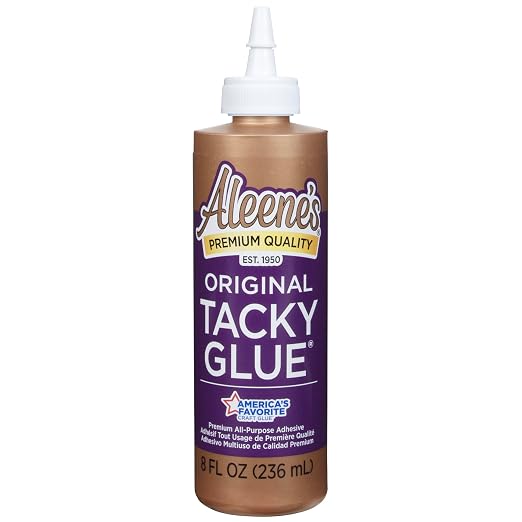 Aleene's All Purpose Tacky Glue, 8-Ounce, Clear (15599) | All-Purpose Craft Adhesive, Strong Clear-Drying Glue for Wood, Paper, Ceramic, Foam & DIY Projects