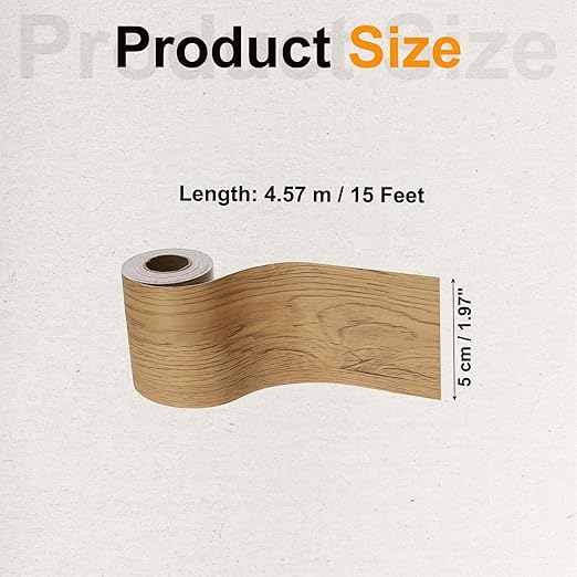 PATIKIL Wood Grain Tape 2" x 32 ft, Self-Adhesive Wood Texture Repair Tape Realistic Wooden Effect Patch for Furniture Cabinets Floor Walls, Yellow Teak