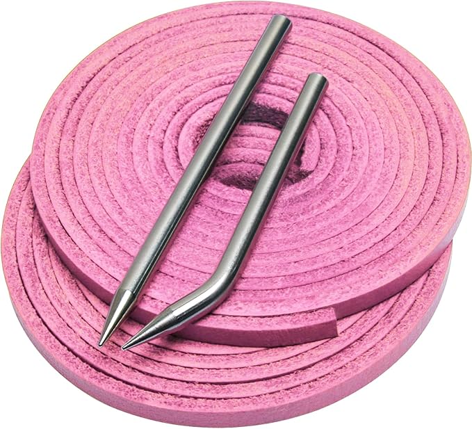 Softball Baseball Glove Lace, Mitt Lace Repair Kit Includes 2 Leather Laces and Lacing Needle for Catcher's Glove