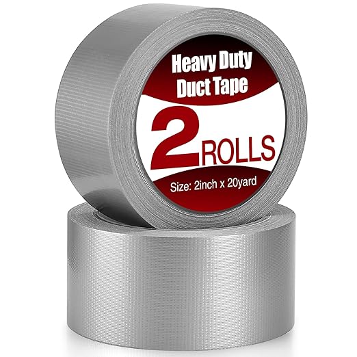 Navona Heavy Duty Duct Tape 2 Pack, 2 Inch x 40 Yards Total, Waterproof Strong Adhesive Tape for Indoor & Outdoor, No Residue Duct Tape for Repairs, Patching, Sealing