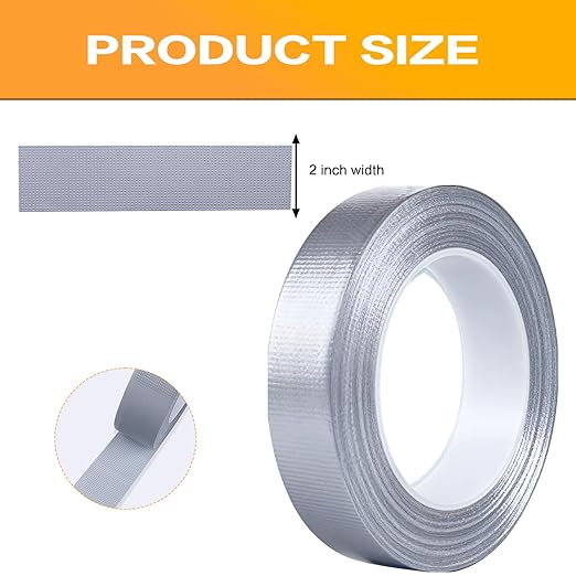 Silver Duct Tape 1 Inch x 33 Yards, Heavy Duty Waterproof Repair Tape, Straight Hand-Tear Cloth Tape for DIY Craft, Camping Gear, Home Maintenance & Packing