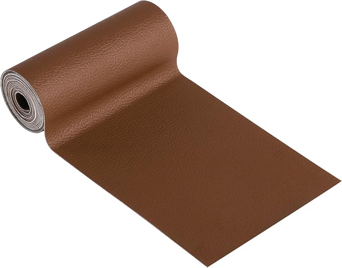 YAFLC Leather Repair Patch for Furniture, 4" x 63" Self Adhesive Leather Repair Kit Vinyl Repair Tape for Car Seat Sofa Jackets Couches Chair Caramel Brown