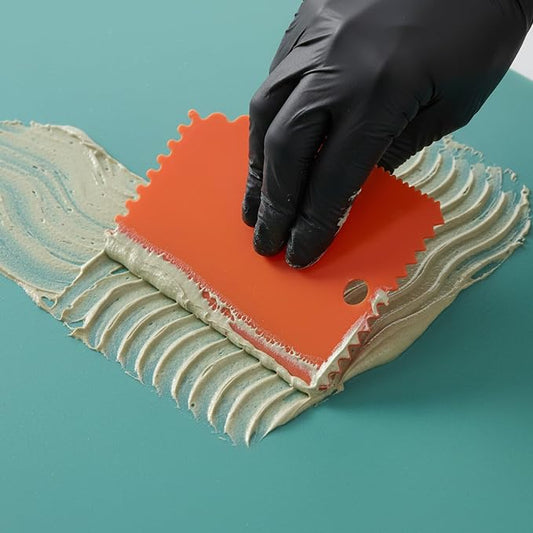 6 Pack Glue Spreader Flexible Reusable Plastic Spreaders Epoxy Resin Spreader Tool Notched Trowel Applicator for Epoxy Resin Putty Fillers Adhesives Caulk Spackling Paste Woodworking and DIY Projects