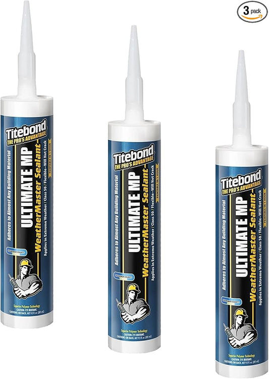 Titebond WeatherMaster Ultimate MP Sealant 73991-9.5 Oz. Cartridge - Crystal Clear (Pack of 3)