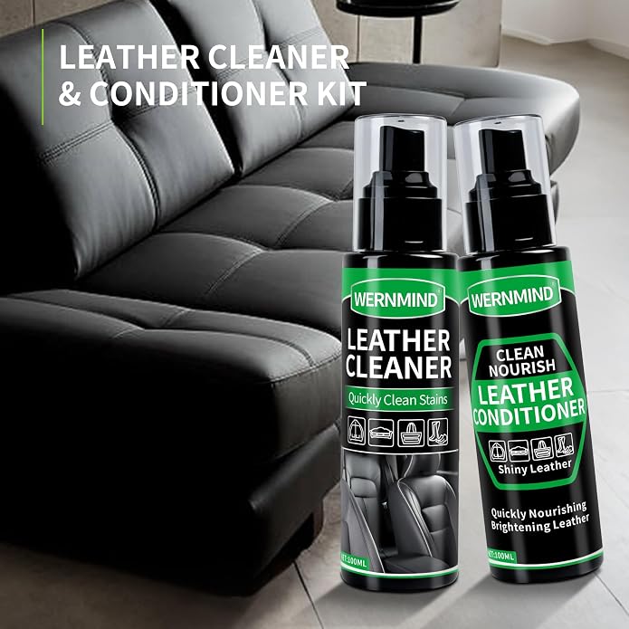 Leather Cleaner Conditioner Car Interiors Care Kit Seat Purses Bags