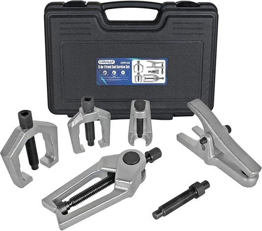 CARVALAX 5-in-1 Ball Joint Separator, Front End Service Tool Kit for Tie Rob Removal, Pitman Arm Puller, Cars SUVs Pickup Trucks Automotive Tools w/Storage Case