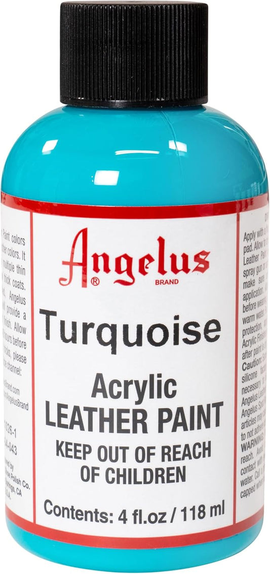 Angelus Acrylic Leather Paint, 4 Fl Oz (Pack of 1), Turquoise