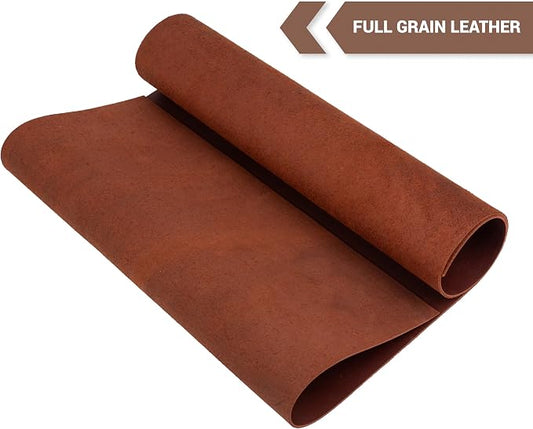 Shkira 12''X24'' Genuine Brown Leather Sheets for Crafts - Square 2.0MM Thick Genuine - Thick Cowhide Pieces Square - Leather Sheet for Arts and Crafts