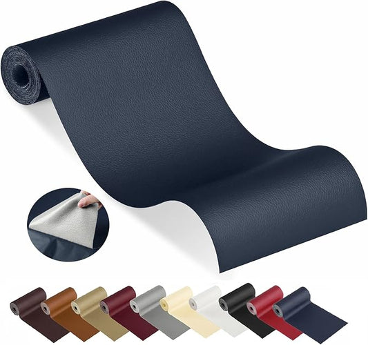 YAFLC Leather Repair Patch for Furniture, 4" x 63" Self Adhesive Leather Repair Kit Vinyl Repair Tape for Car Seat Sofa Jackets Couches Chair Blue