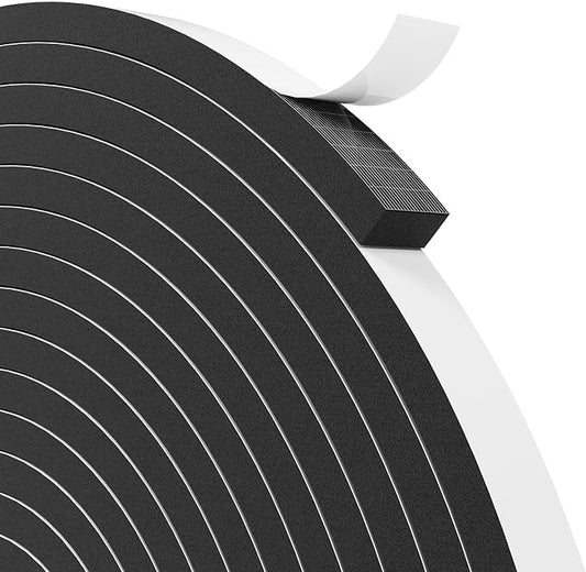66FT EVA Foam Weather Stripping Door Seal, Self-Adhesive Weatherstrip Tape for Door Frame, Window Gaps, Soundproof Insulation
