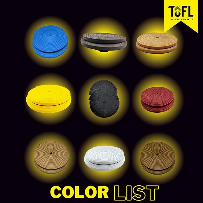 TOFL 72" Baseball Glove Lace Strips - Flat Shaped Cowhide Leather Lacing for Gloves, Mitts & DIY Repair
