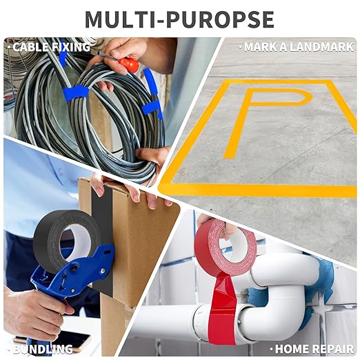 White Duct Tape Heavy Duty Waterproof, 40 Yards X 2 Inch, 9 Mils Thickness Strong Adhesive Sticky, No Residue, Easy Tear by Hand for Home Repairs Indoor Outdoor Crafts Packing HVAC and Construction