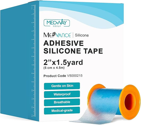 MedVance Silicone Tape 2" Wide Soft with Perforation and Cuttable (1 Pack, 1.5 Yards)