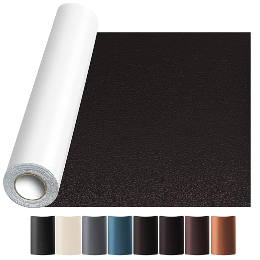 JuCheng Leather Repair Kit -Leather Repair Patch Self-Adhesive Waterproof Patch & Glue for Furniture, Car Seats, Sofa, Couch, Vinyl - Instant Fix for Tears & Scratches (Coffee, 3.5X79 inch)