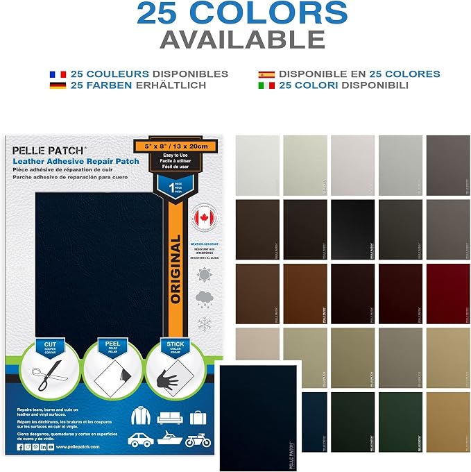 Leather Upholstery Repair Kit - 25 Colors Available - Original 5x8 - Dark Blue