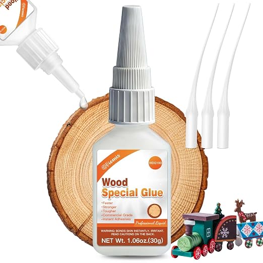 Wood Glue Strong, 30g Waterproof Wood Adhesive for Furniture Repair, Fast Drying Wood to Wood Glue for Woodworking, DIY Crafts, Oak & Hardwoods, Indoor/Outdoor Use