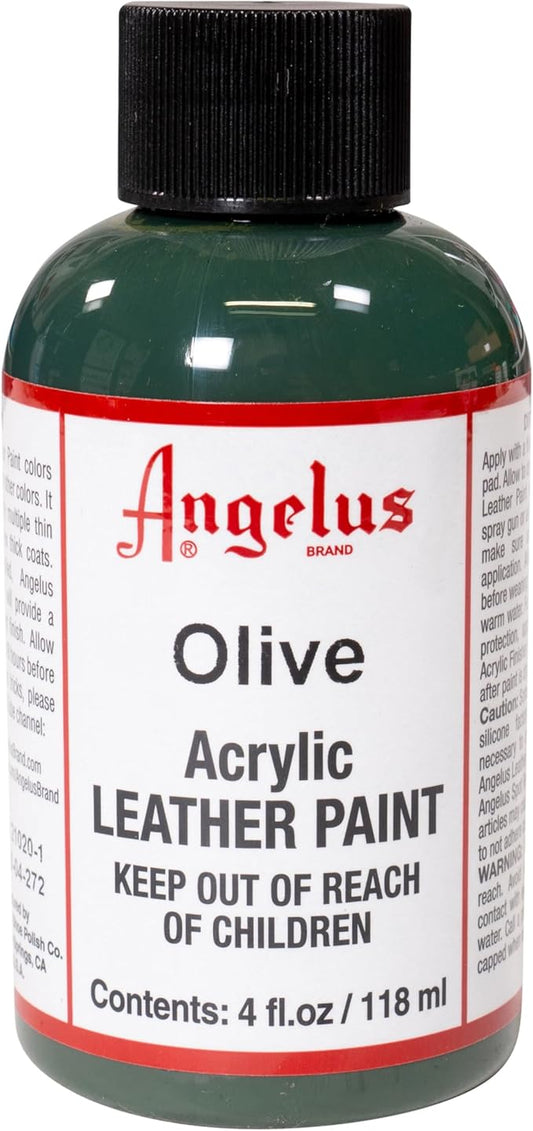 Angelus Acrylic Leather Paint, 4 Fl Oz (Pack of 1), Olive