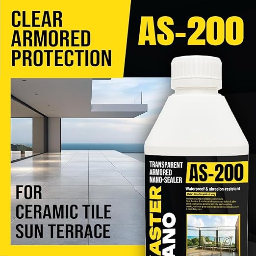 Nano Surface Sealer AS-200 – Transparent Waterproof & Abrasion-Resistant Penetrating Coating for Stone, Concrete, Tile & Masonry – Breathable, Invisible, Professional-Grade Protection (1 Gallon)