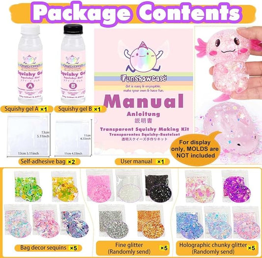 Taba Squishy Making Kit Clear Gel Flex Rubber Crystal Liquid Silicone 17oz Pack