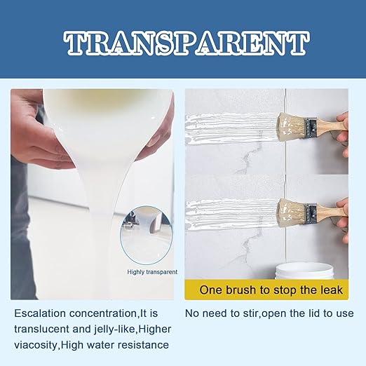 Waterproof Glue,Invisible Agent,Strong Waterproof Transparent Sealant,for Bathroom, Kitchen, Garden, Roofs, Walls (353, Ounces)