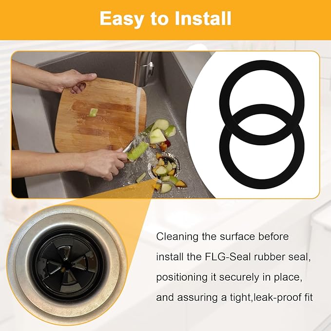 Kitchen Sink Drain Rubber Gasket for Insinkerator,Garbage Disposal Gasket Seal Ring Replacement Kit,FLG Putty Free Sink Seals,4 pcs